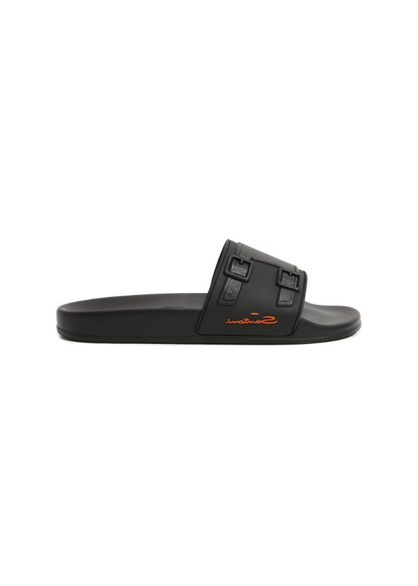 Шлепанцы с тиснением Santoni